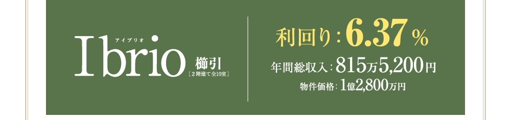 Ibrio櫛引 利回り:6.37%