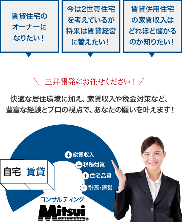 三井開発にお任せください！