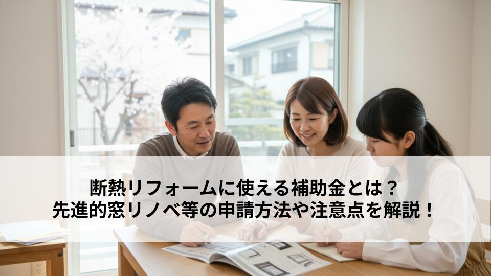 断熱リフォームに使える補助金とは？先進的窓リノベ等の申請方法や注意点を解説！