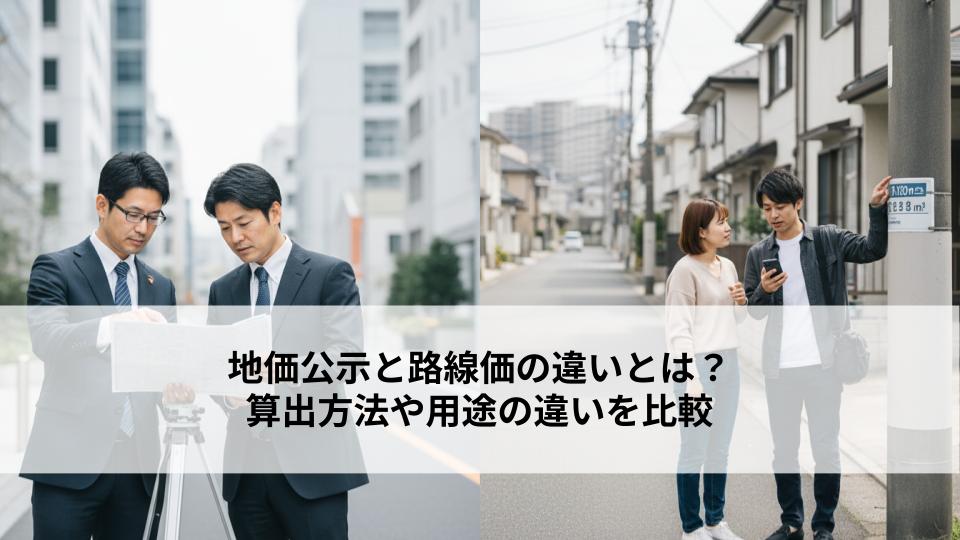 地価公示と路線価の違いとは？算出方法や用途の違いを比較