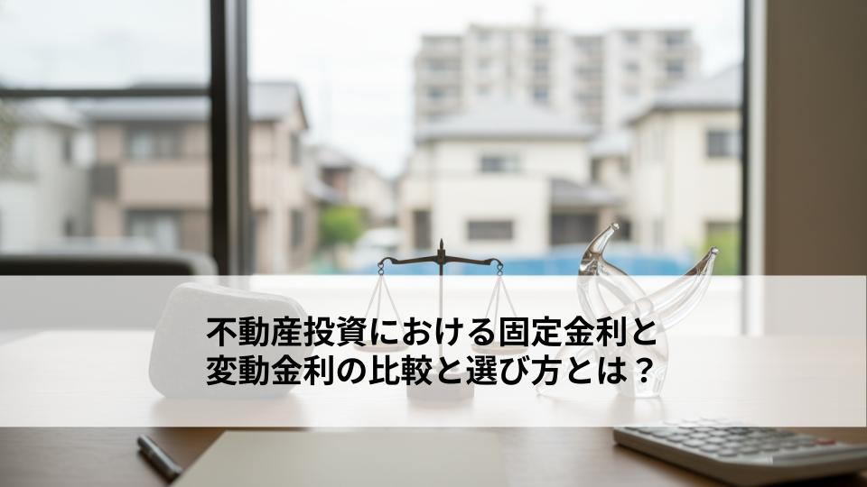 不動産投資における固定金利と変動金利の比較と選び方とは？ (1)